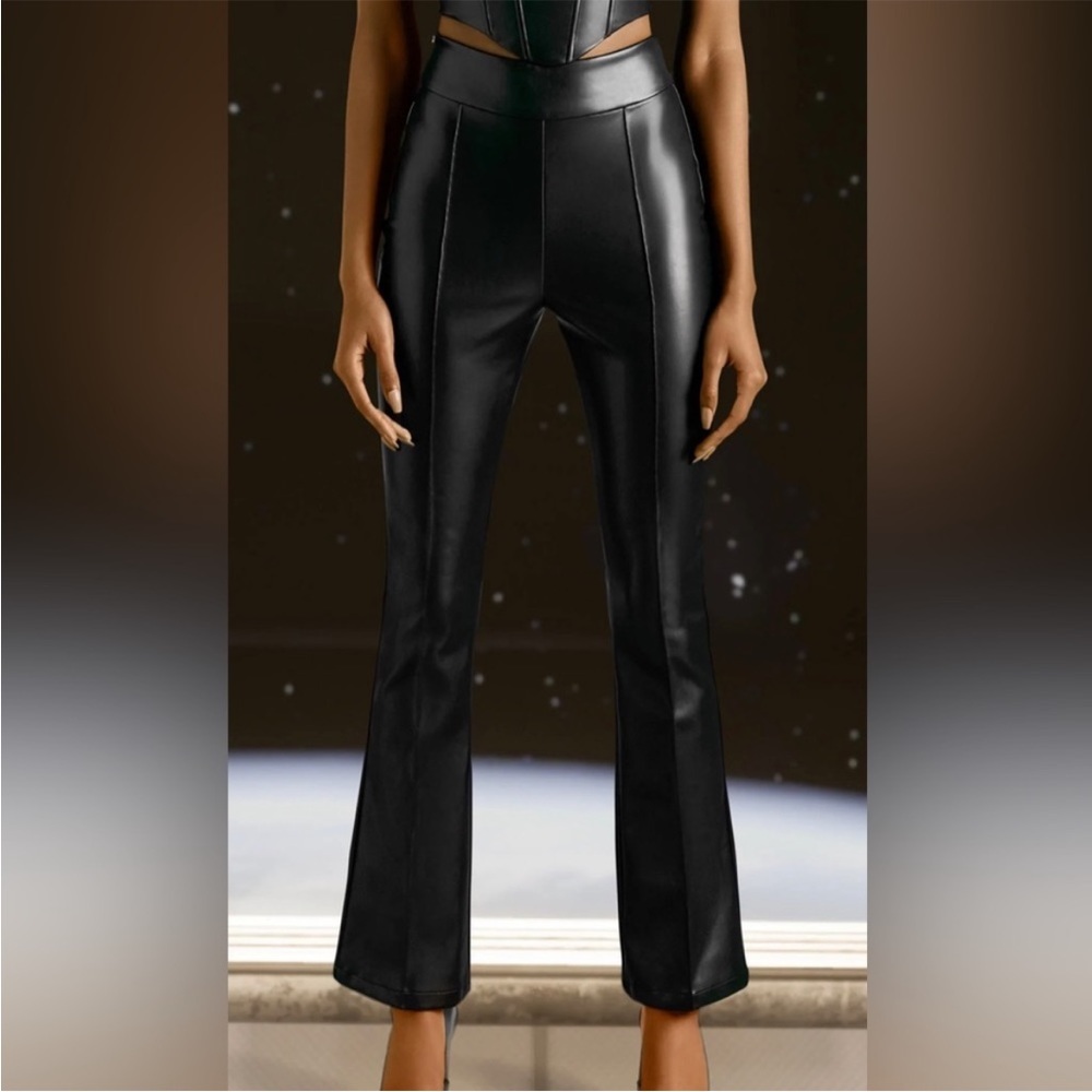 NWOT Oh Polly Faux Vegan Pleather Pants Sz 4